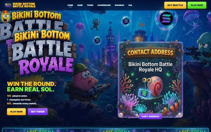 Bikini Bottom Battle website