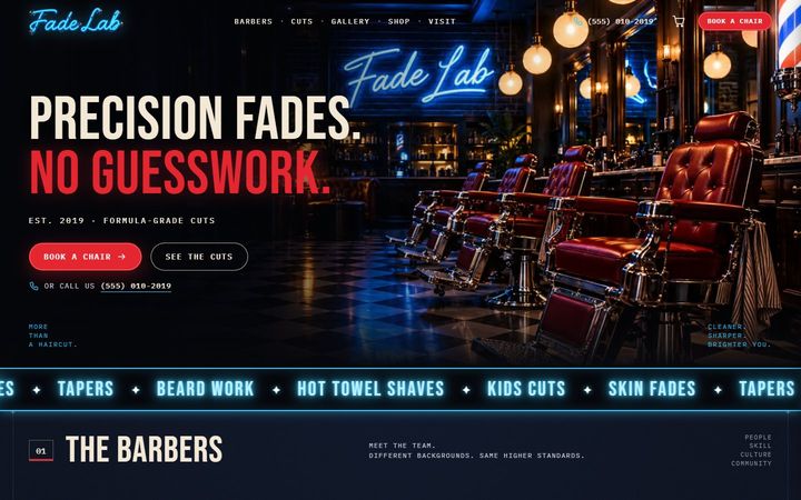 Fade Lab website
