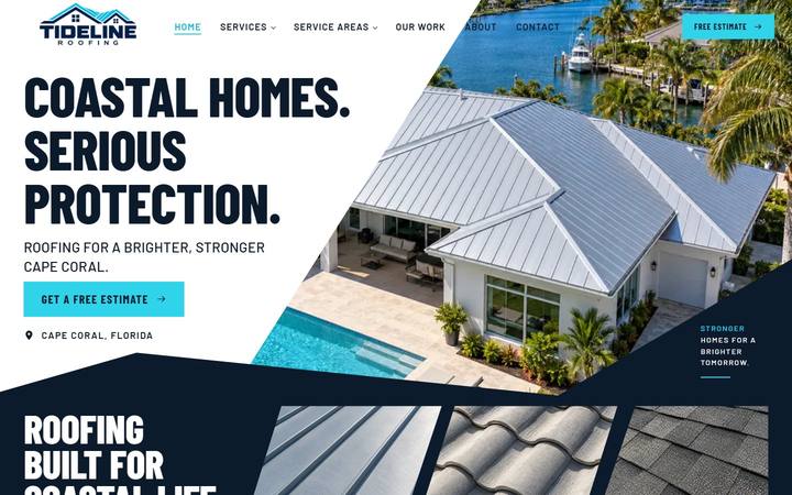 Tideline Roofing website