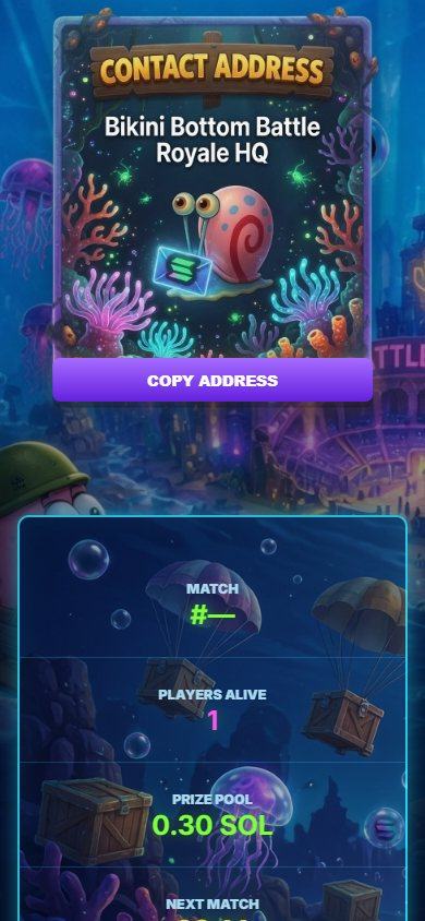 Bikini Bottom Battle website on a phone