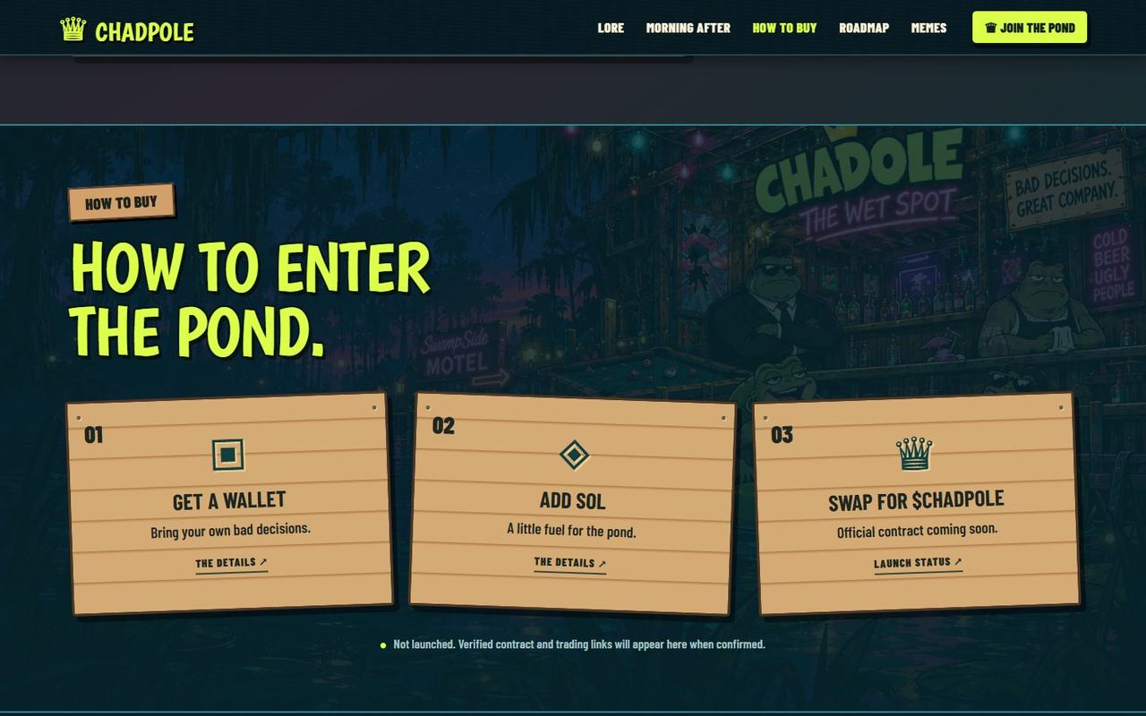 Chadpole website, desktop view 4