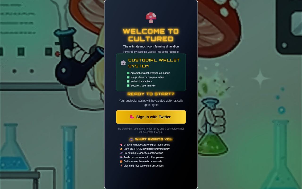 Cultured website, desktop view 1