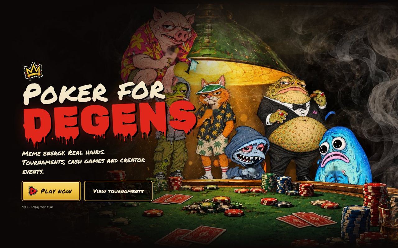 Degen Royale website, desktop view 2
