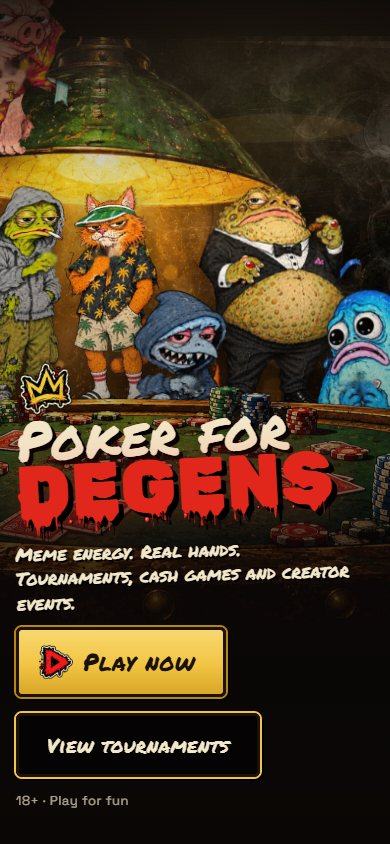 Degen Royale website on a phone