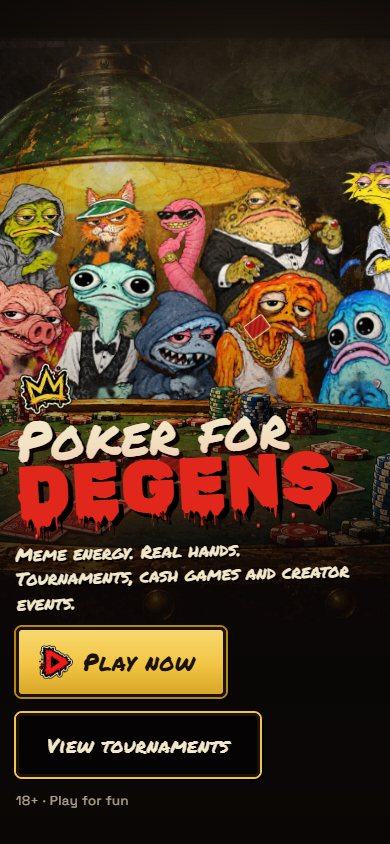 Degen Royale website on a phone
