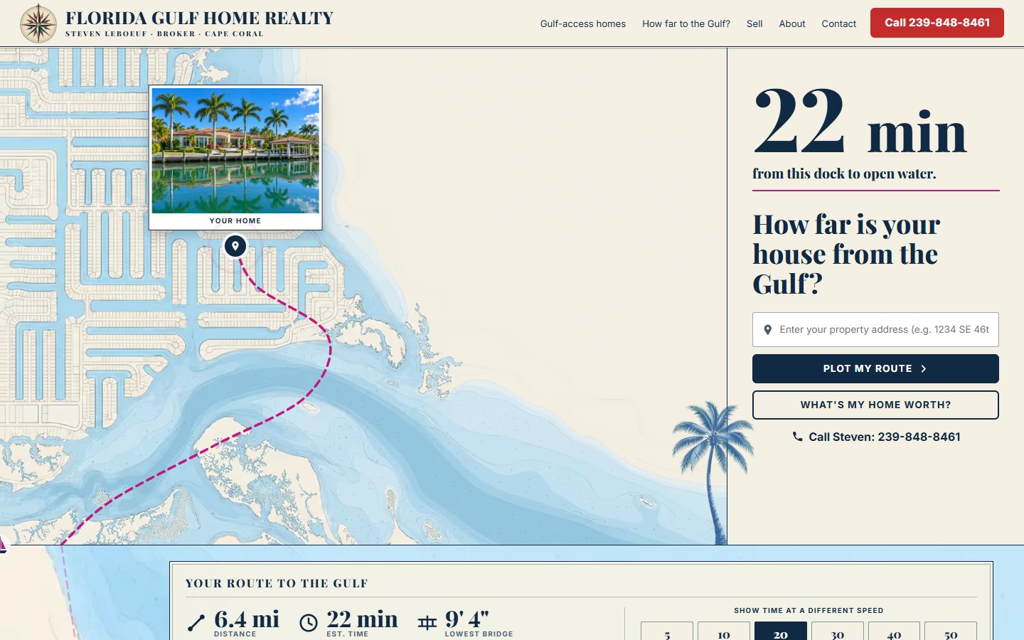 Florida Gulf Home Realty website, desktop view 1