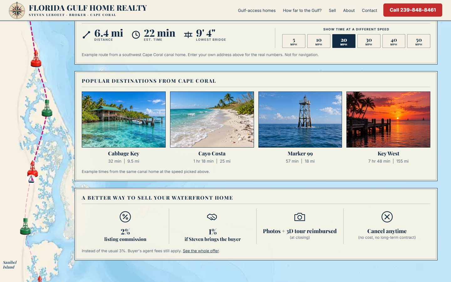 Florida Gulf Home Realty website, desktop view 2