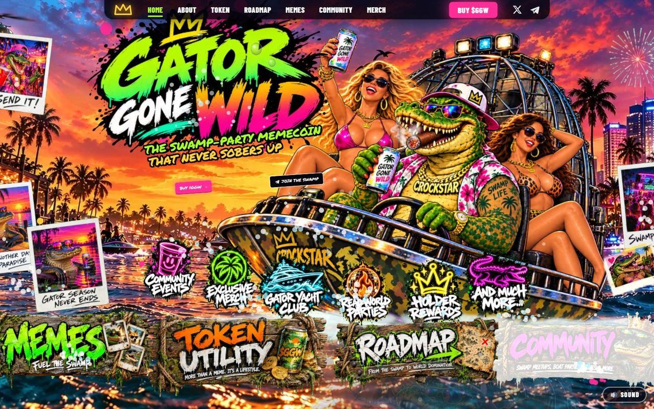Gator Gone Wild website, desktop view 2