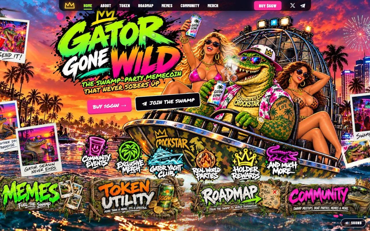 Gator Gone Wild website, desktop view 4