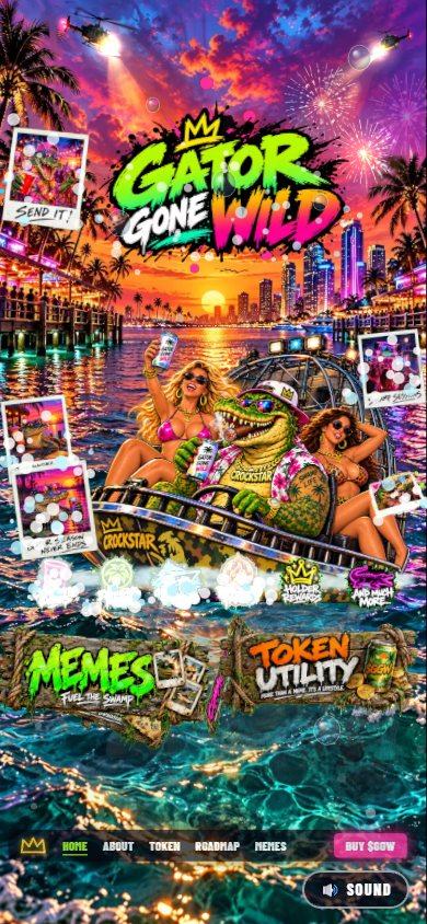 Gator Gone Wild website on a phone