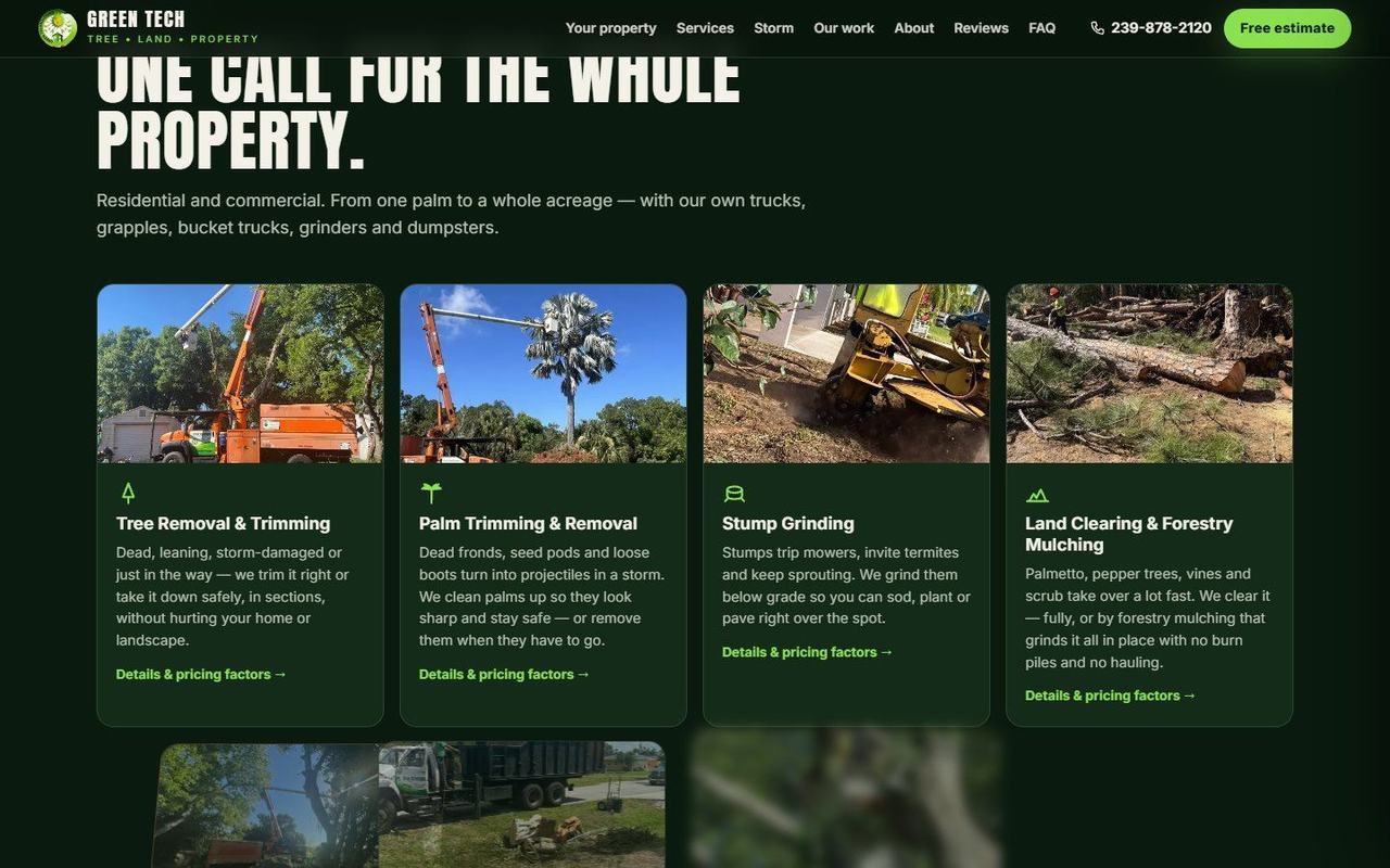 Green Tech website, desktop view 4