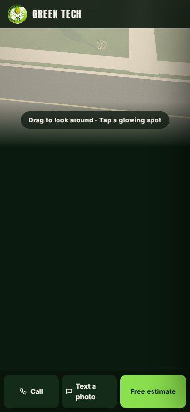 Green Tech website on a phone