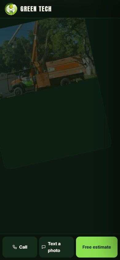 Green Tech website on a phone