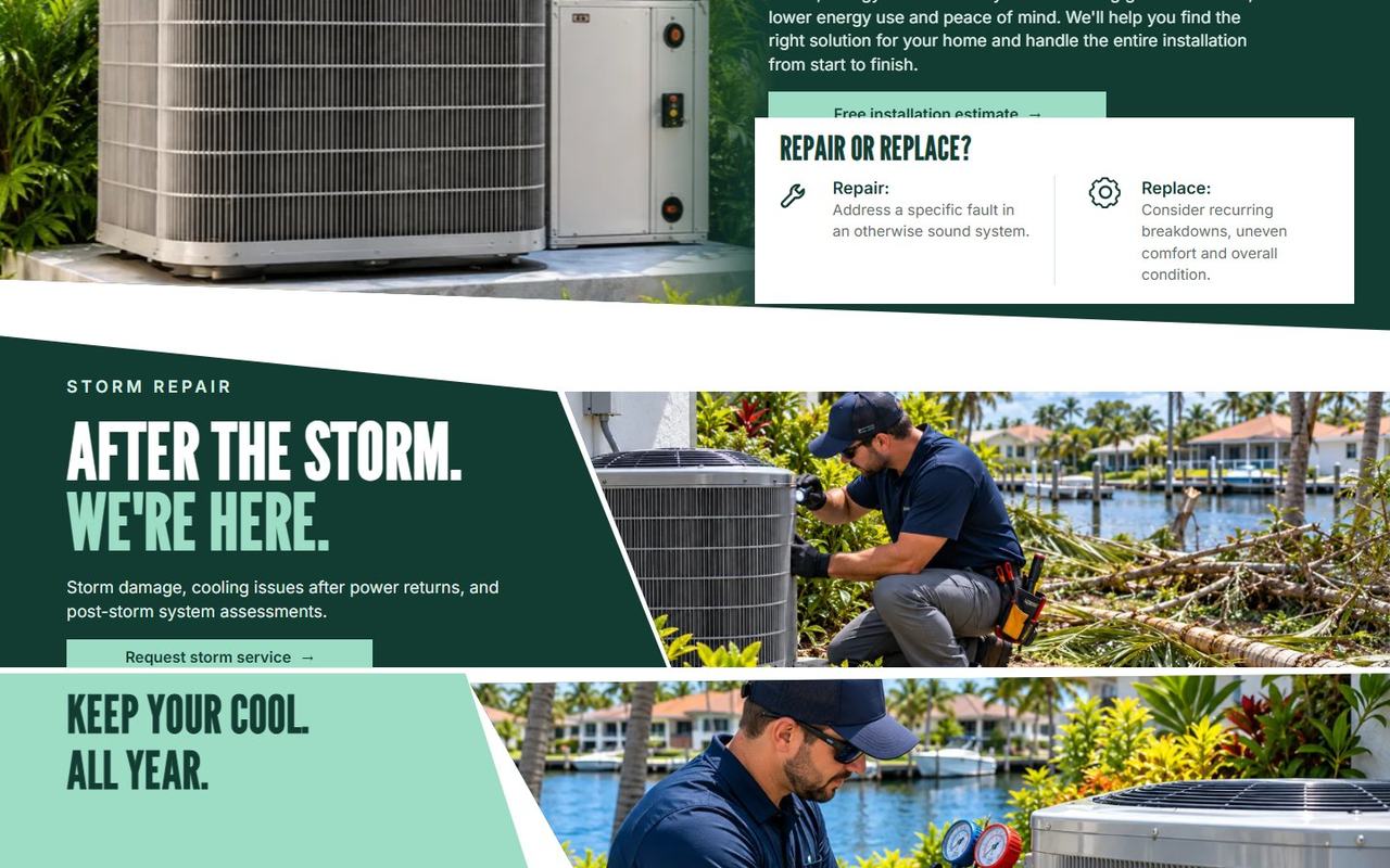 Gulf Current Air website, desktop view 3