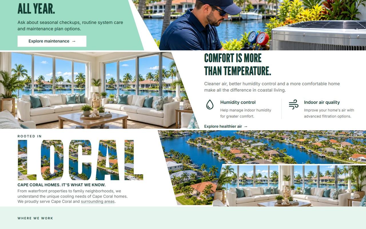 Gulf Current Air website, desktop view 4