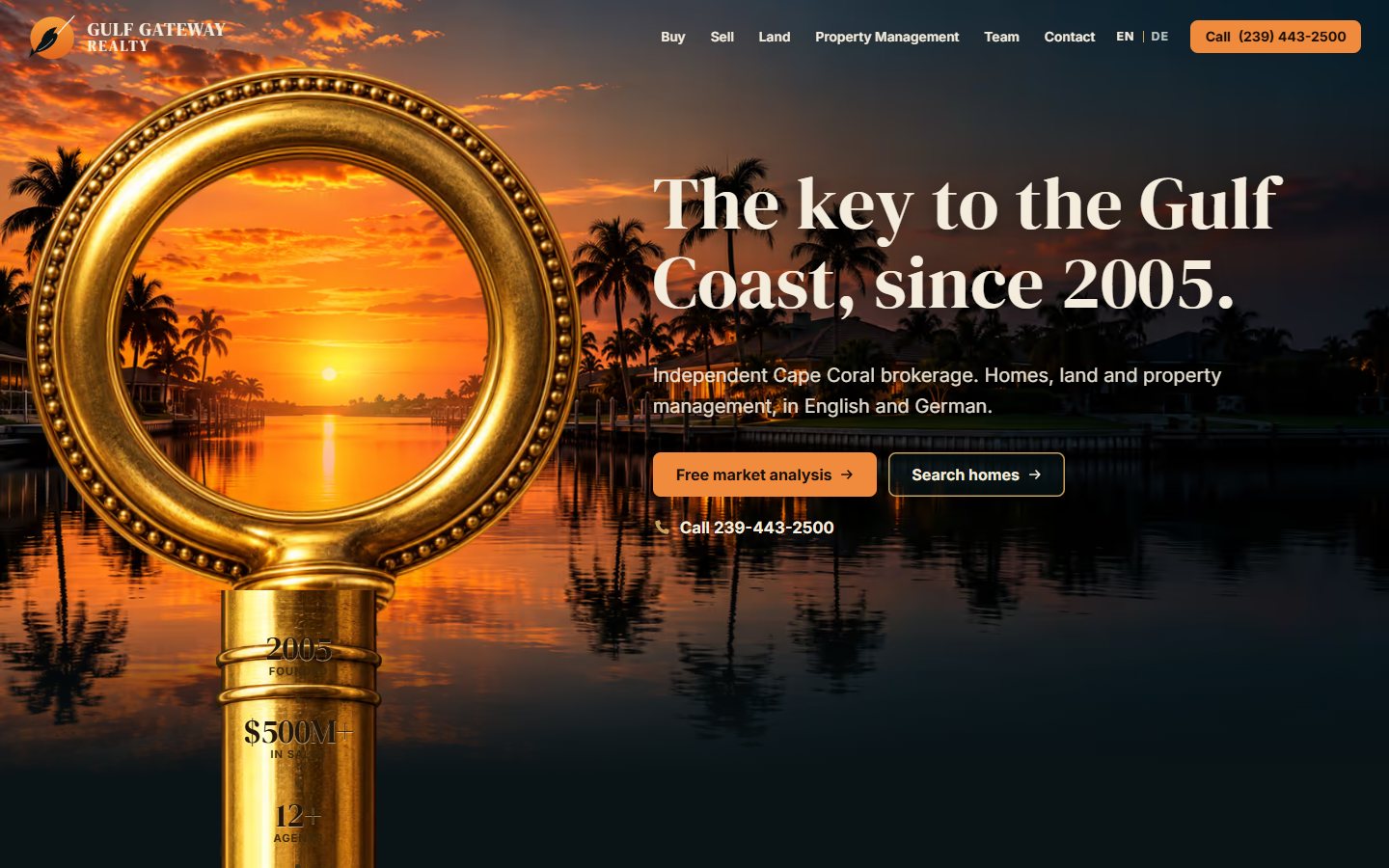 Gulf Gateway Realty website, desktop view 1