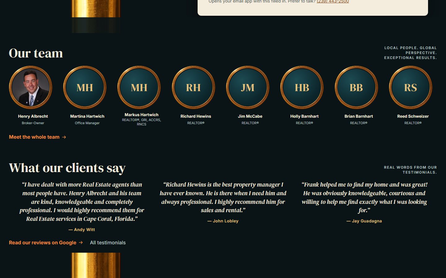 Gulf Gateway Realty website, desktop view 3