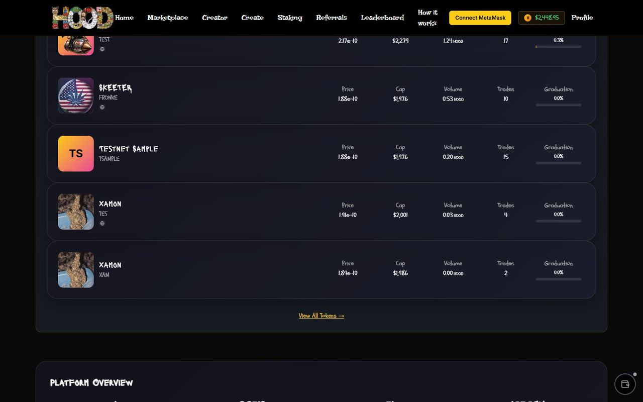 Hood Memes website, desktop view 3