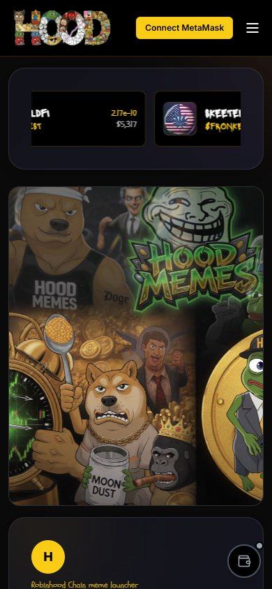 Hood Memes website on a phone