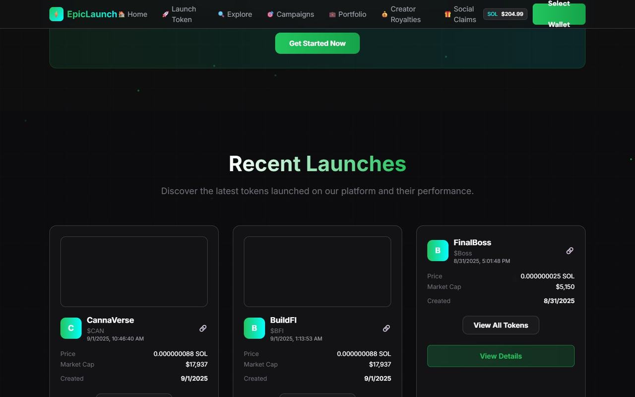 EpicLaunch website, desktop view 4