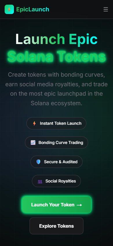 EpicLaunch website on a phone