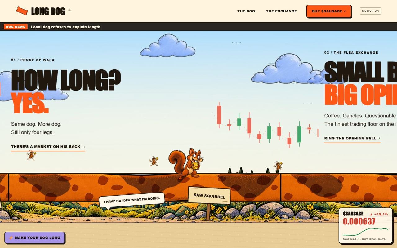 Long Dog website, desktop view 3