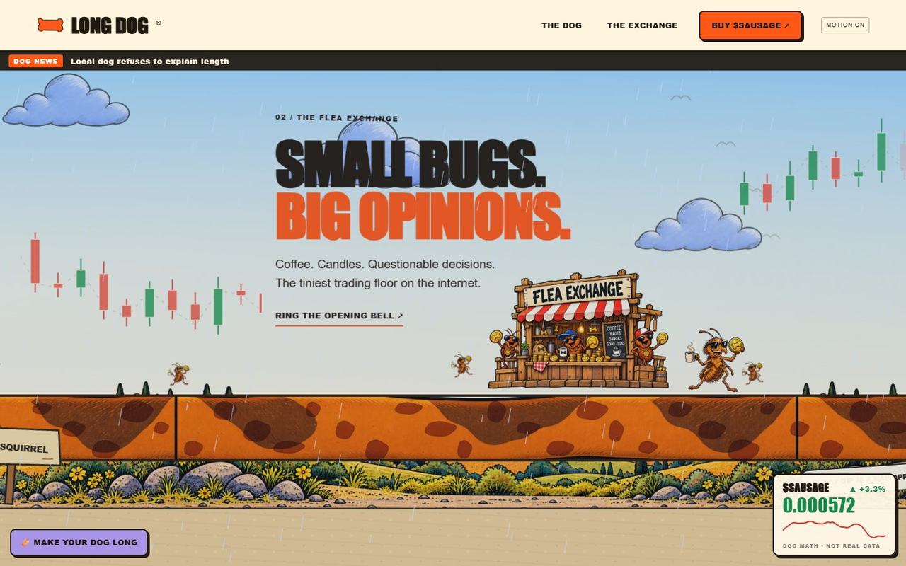 Long Dog website, desktop view 4