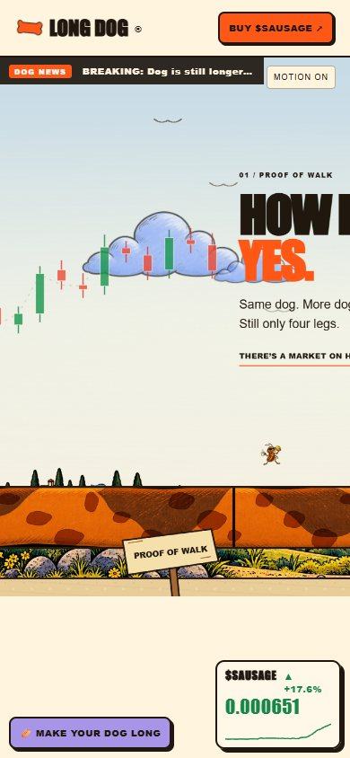 Long Dog website on a phone