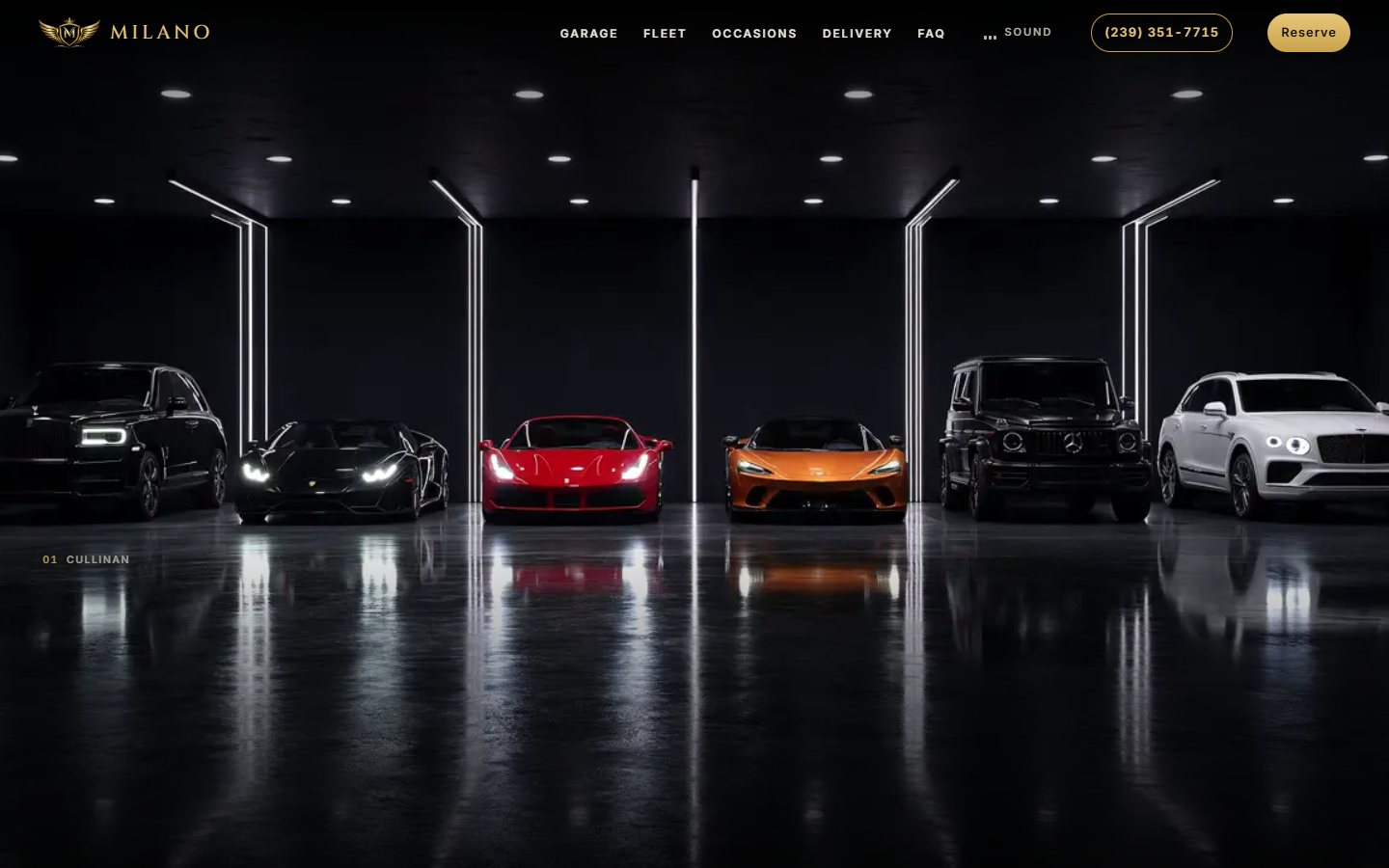 Milano Luxury Rentals website, desktop view 2