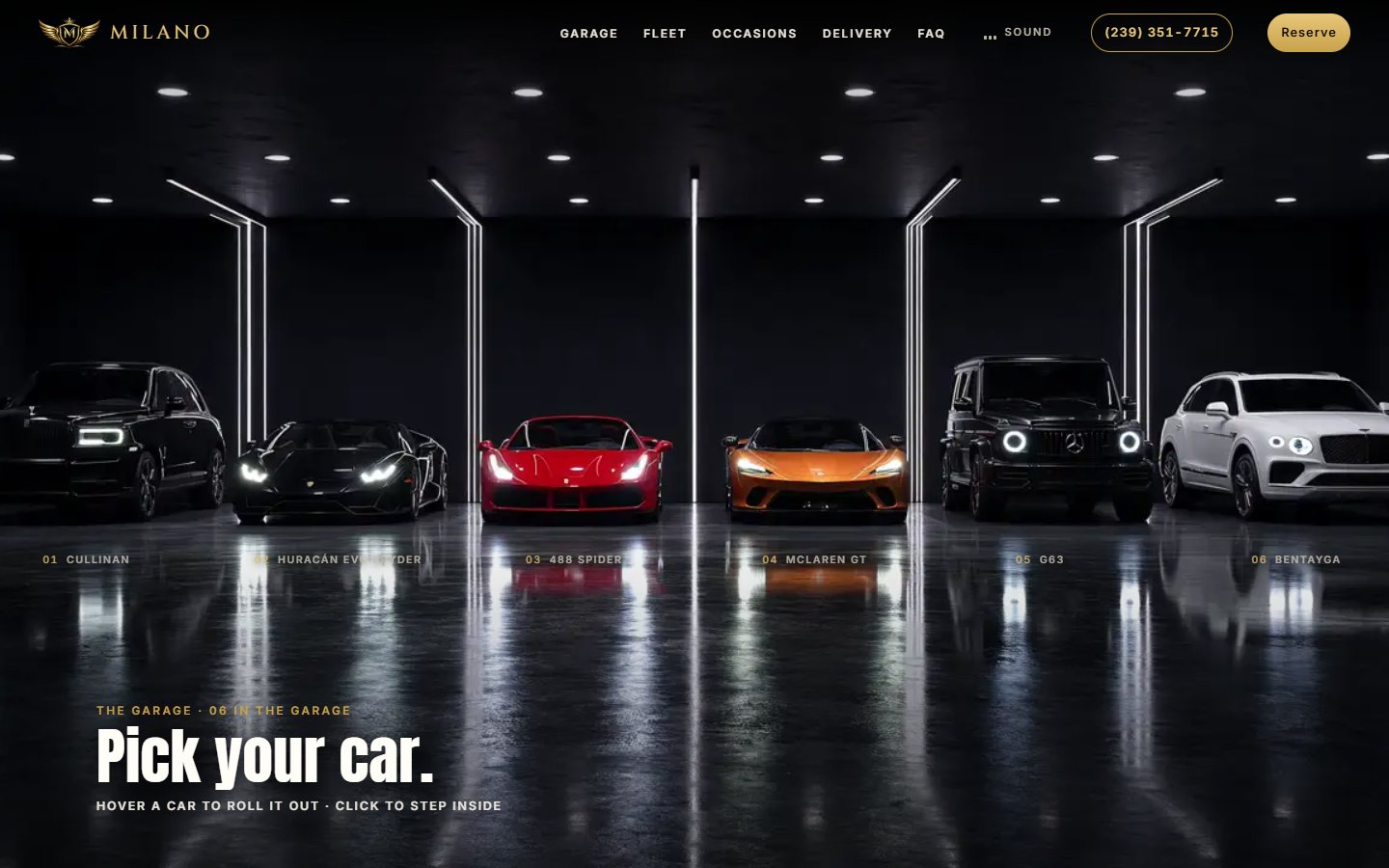 Milano Luxury Rentals website, desktop view 3