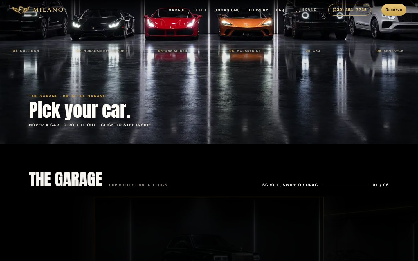 Milano Luxury Rentals website, desktop view 4