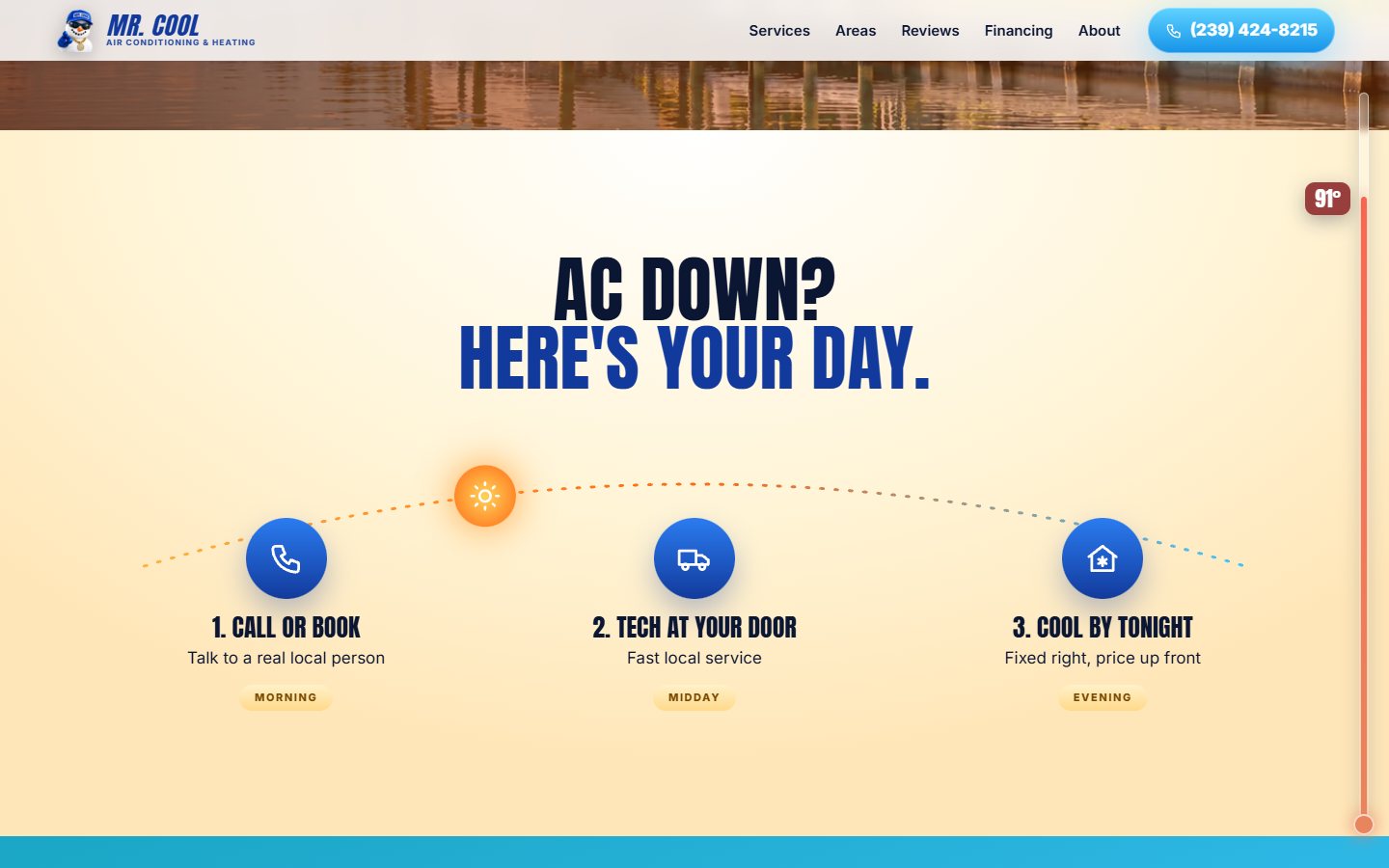 Mr. Cool Air website, desktop view 2