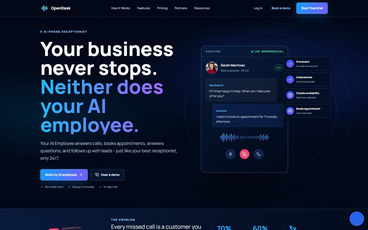 OpenDesk website, desktop view 1