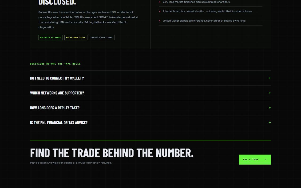 PnL Rewind website, desktop view 4