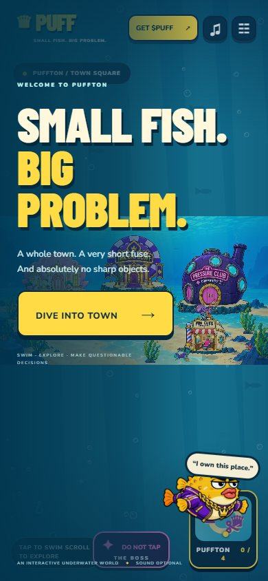 Puffton website on a phone