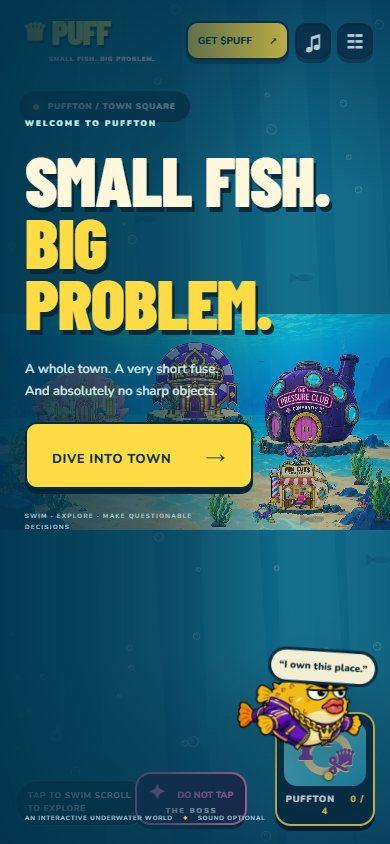 Puffton website on a phone