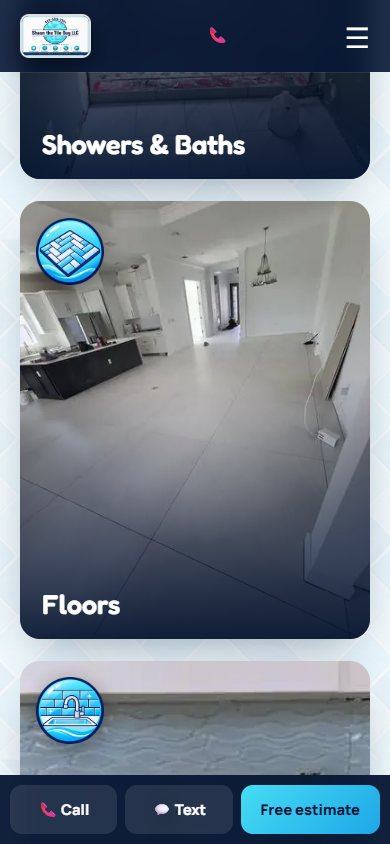 Shaun the Tile Guy website on a phone
