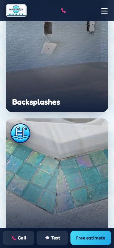 Shaun the Tile Guy website on a phone