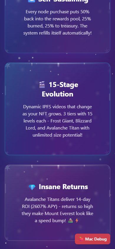 Snowball Avalanche website on a phone