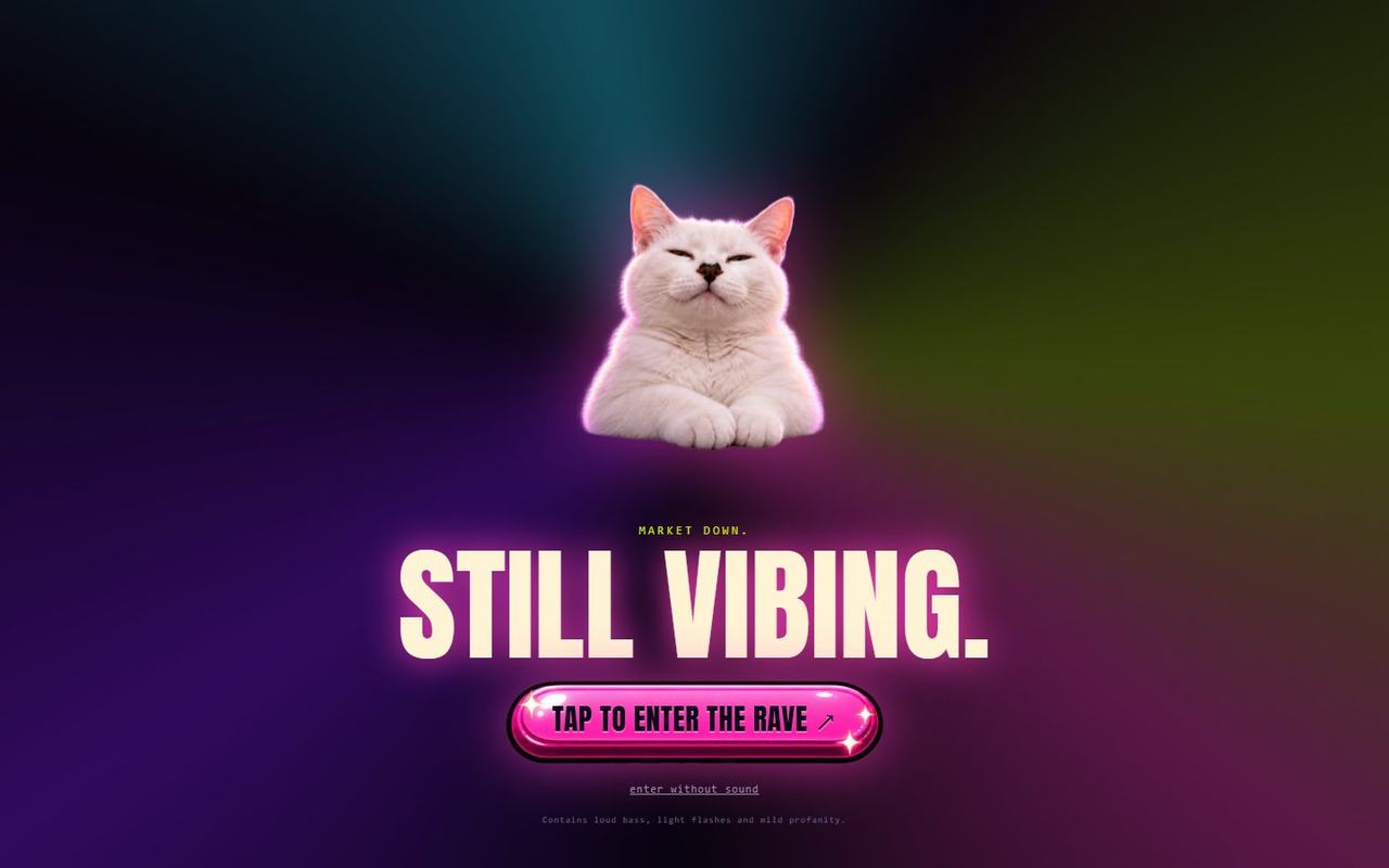 Vibecat website, desktop view 2